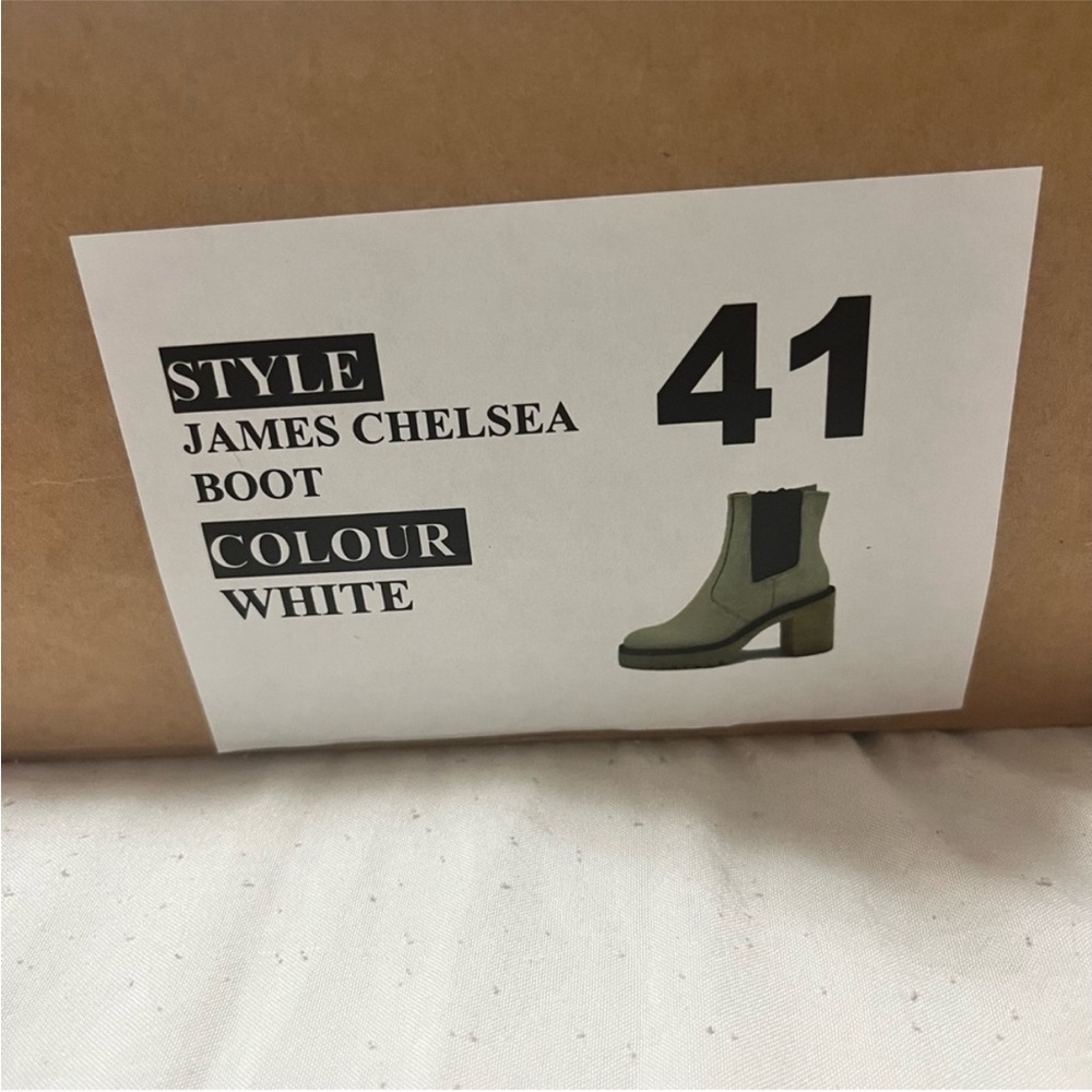 Free People Women’s James Chelsea Chunky Platform Boots White Black Size 9 - Picture 8 of 16